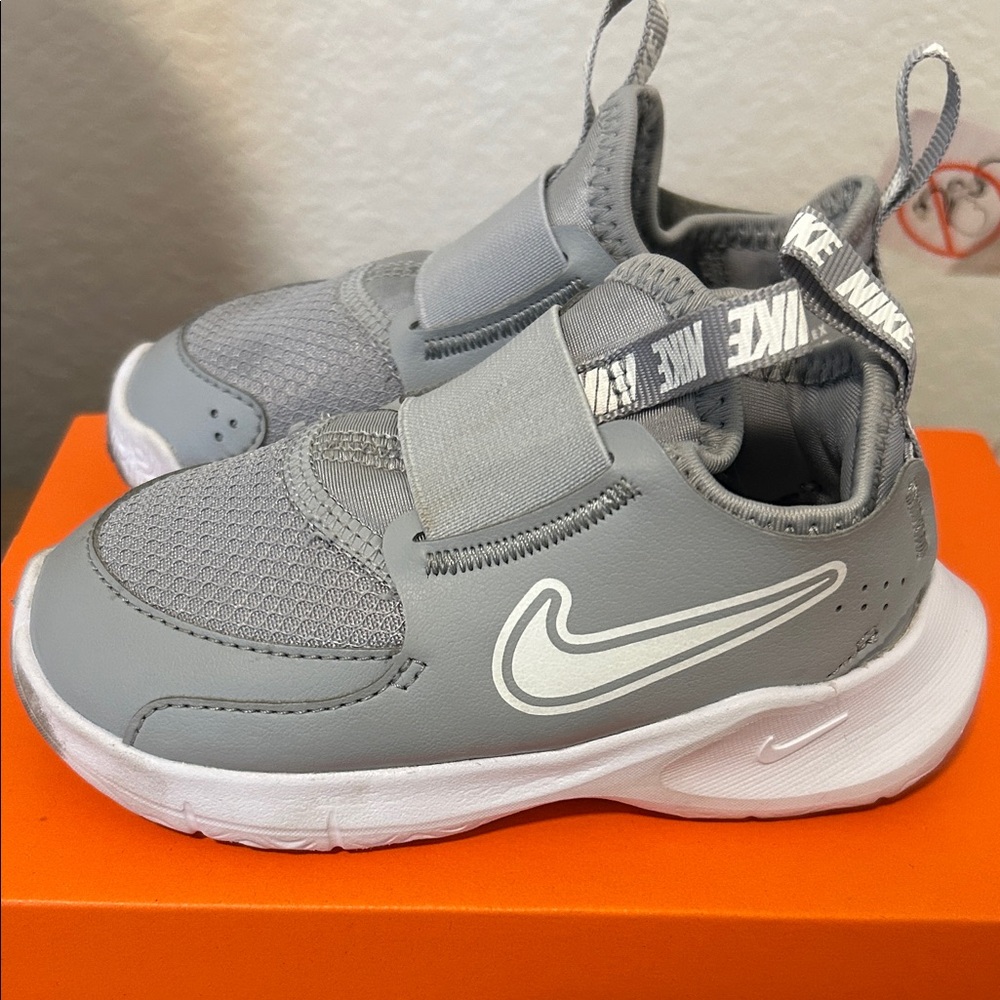 Nike Kids Gray and White Slip-On Sneakers
